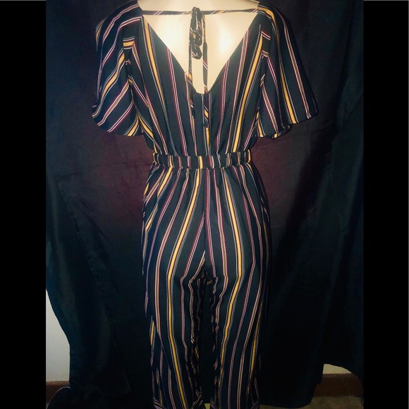 Mint of Blush Black Stripe Multicolored Jumpsuit - Picture 3 of 8